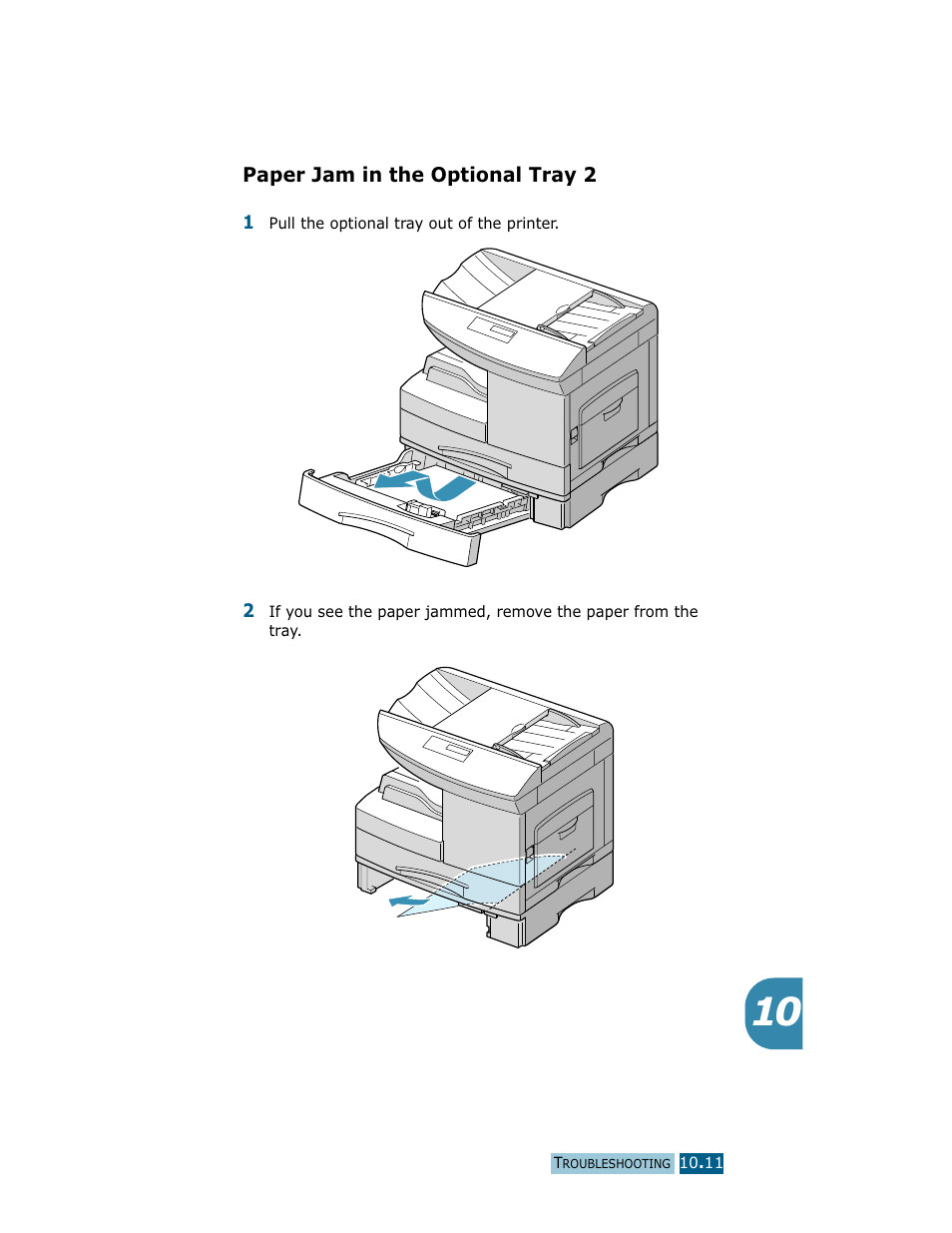 Paper jam in the optional tray 2 | Samsung Msys SF-830 User Manual | Page 134 / 156