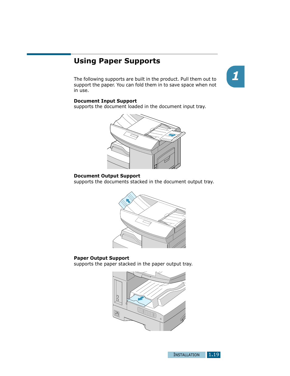Using paper supports | Samsung Msys SF-830 User Manual | Page 34 / 156