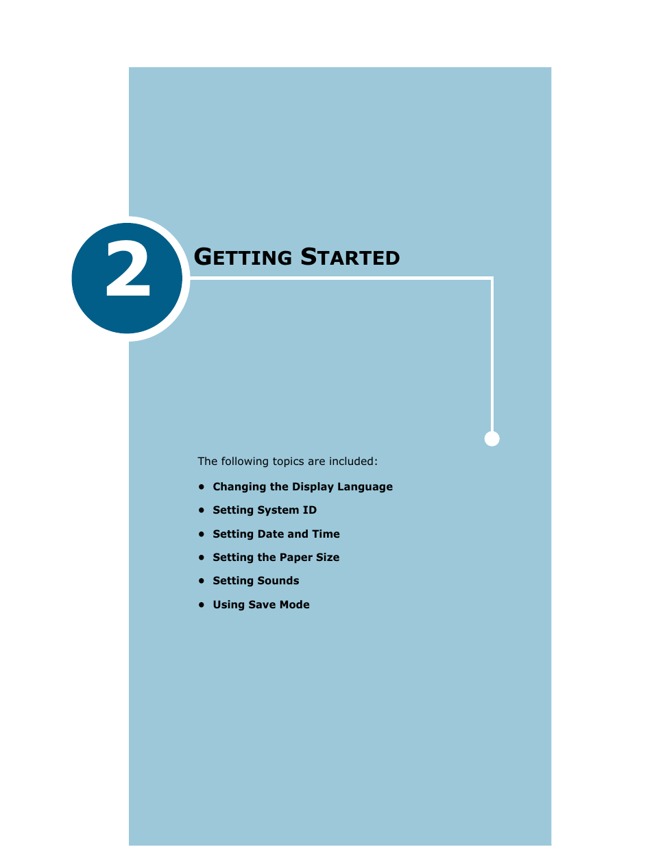 Chapter 2 getting started, Chapter 2, Etting | Tarted | Samsung Msys SF-830 User Manual | Page 36 / 156
