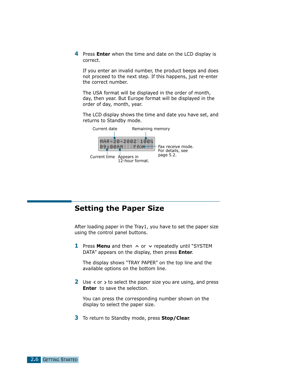 Setting the paper size | Samsung Msys SF-830 User Manual | Page 41 / 156
