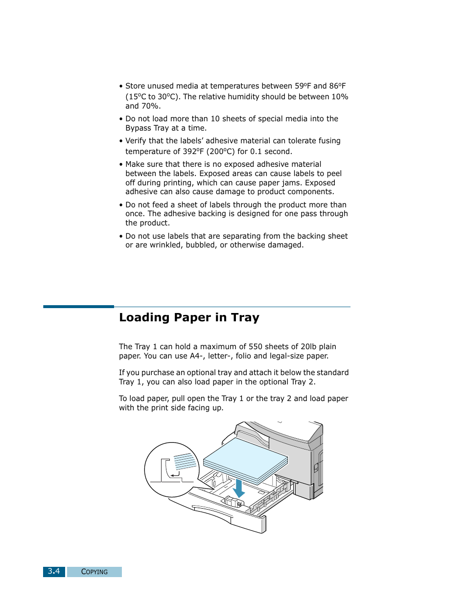 Loading paper in tray | Samsung Msys SF-830 User Manual | Page 49 / 156