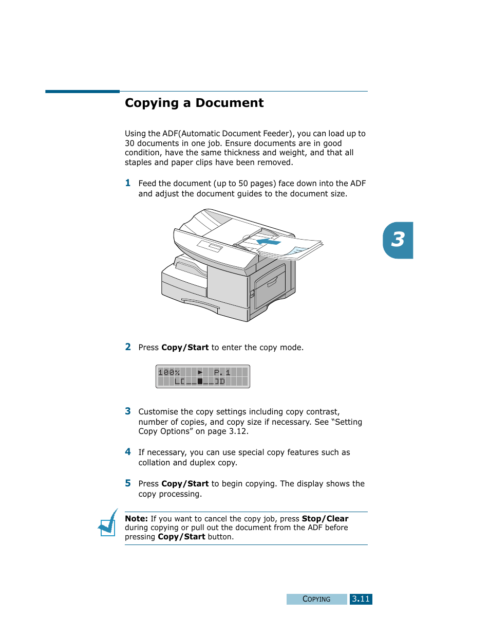 Copying a document | Samsung Msys SF-830 User Manual | Page 56 / 156