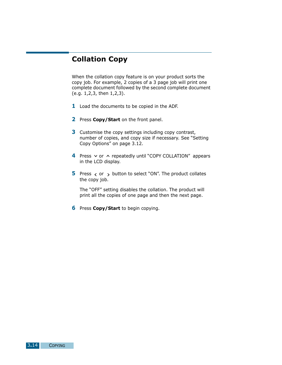 Collation copy | Samsung Msys SF-830 User Manual | Page 59 / 156