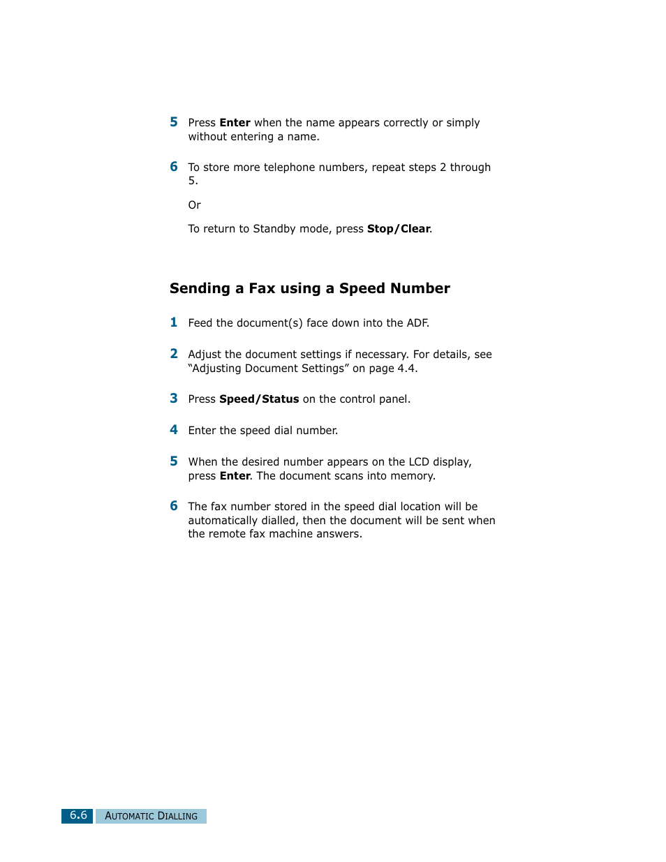 Sending a fax using a speed number | Samsung Msys SF-830 User Manual | Page 81 / 156