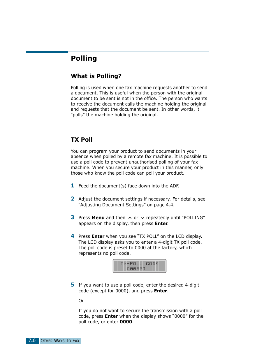 Polling, What is polling, Tx poll | What is polling? tx poll | Samsung Msys SF-830 User Manual | Page 91 / 156