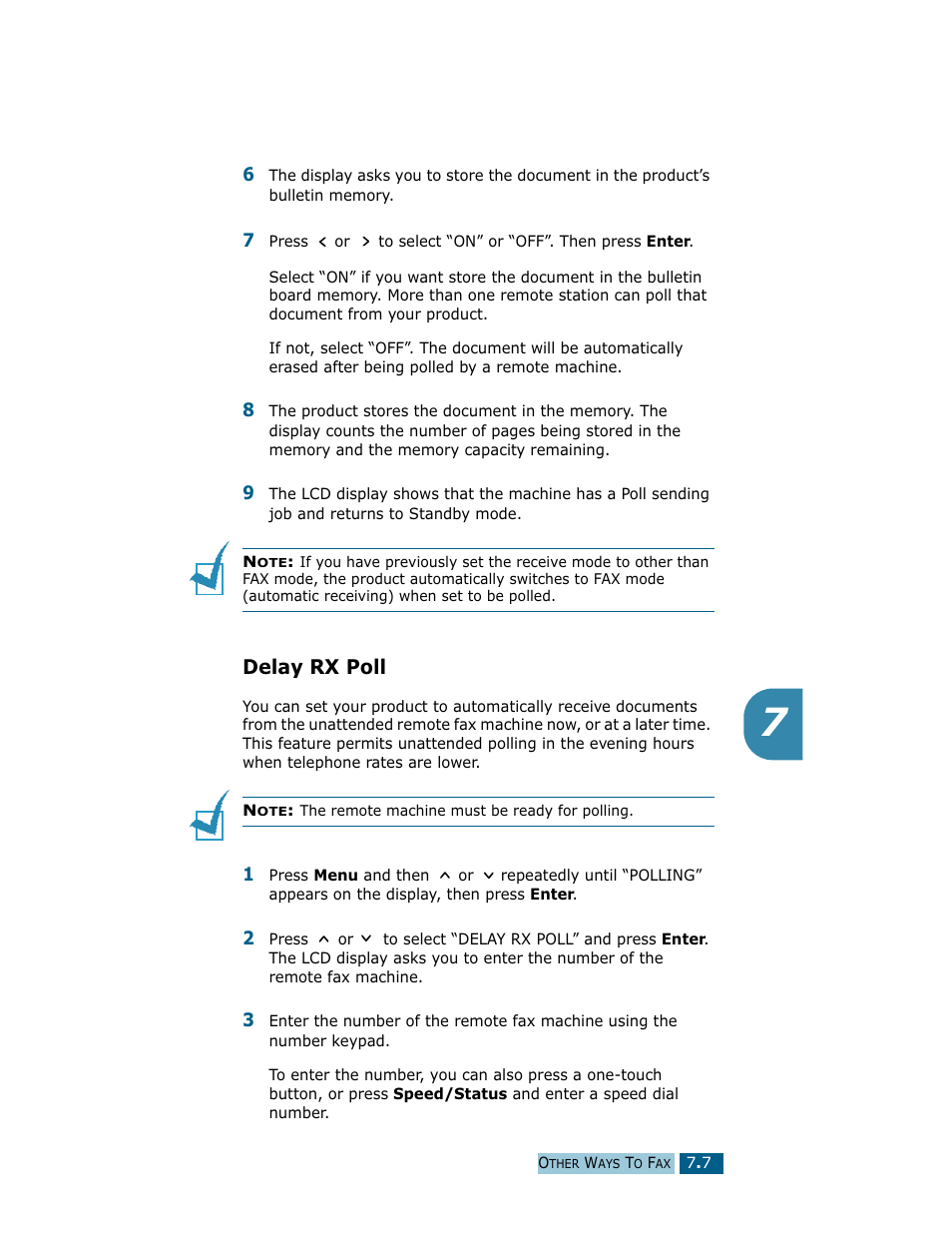 Delay rx poll | Samsung Msys SF-830 User Manual | Page 92 / 156