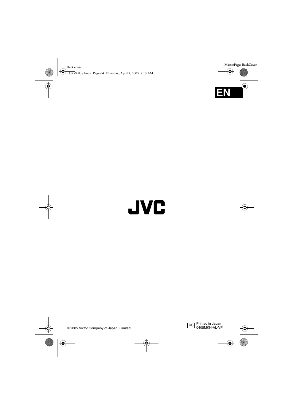 JVC GR-X5U User Manual | Page 64 / 64