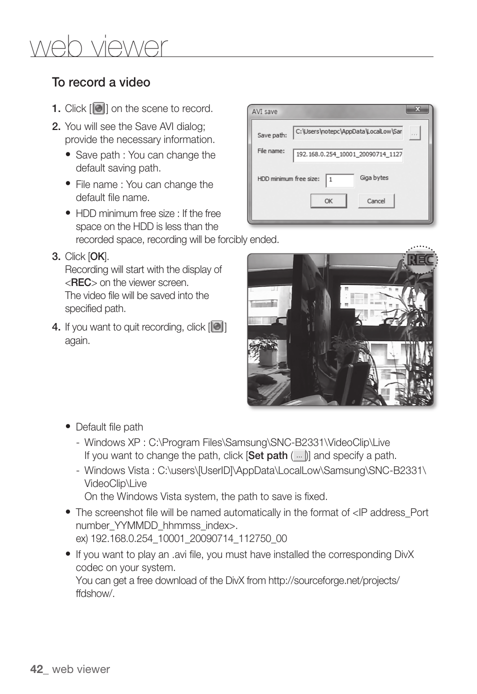 Web viewer | Samsung SNC-B2331(P) User Manual | Page 42 / 102