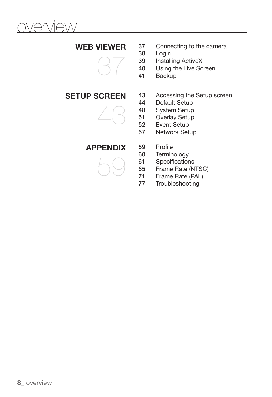 Overview | Samsung SNC-B2331(P) User Manual | Page 8 / 102