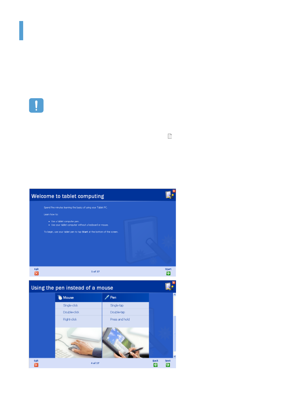 About microsoft windows xp, Get going with the tablet pc | Samsung Q1B User Manual | Page 35 / 141