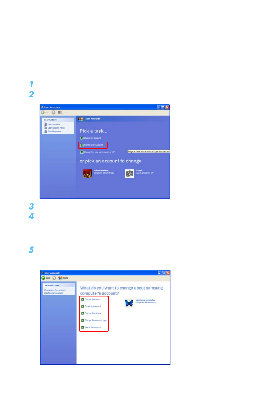 User account | Samsung Q1B User Manual | Page 41 / 141