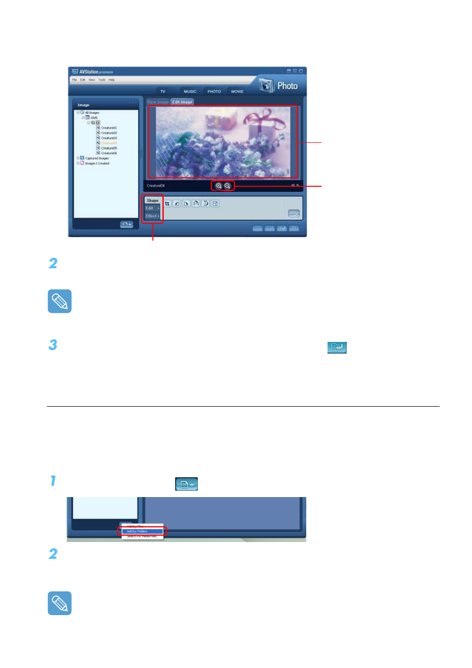 Adding images to the library | Samsung Q1B User Manual | Page 75 / 141