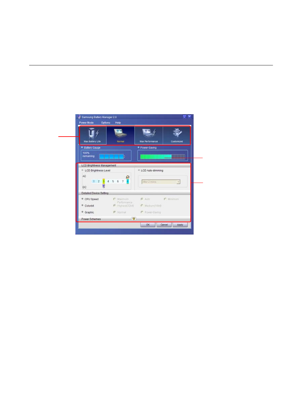 Extending the battery usage time, P.99, Using samsung battery manager | Samsung Q1B User Manual | Page 99 / 141