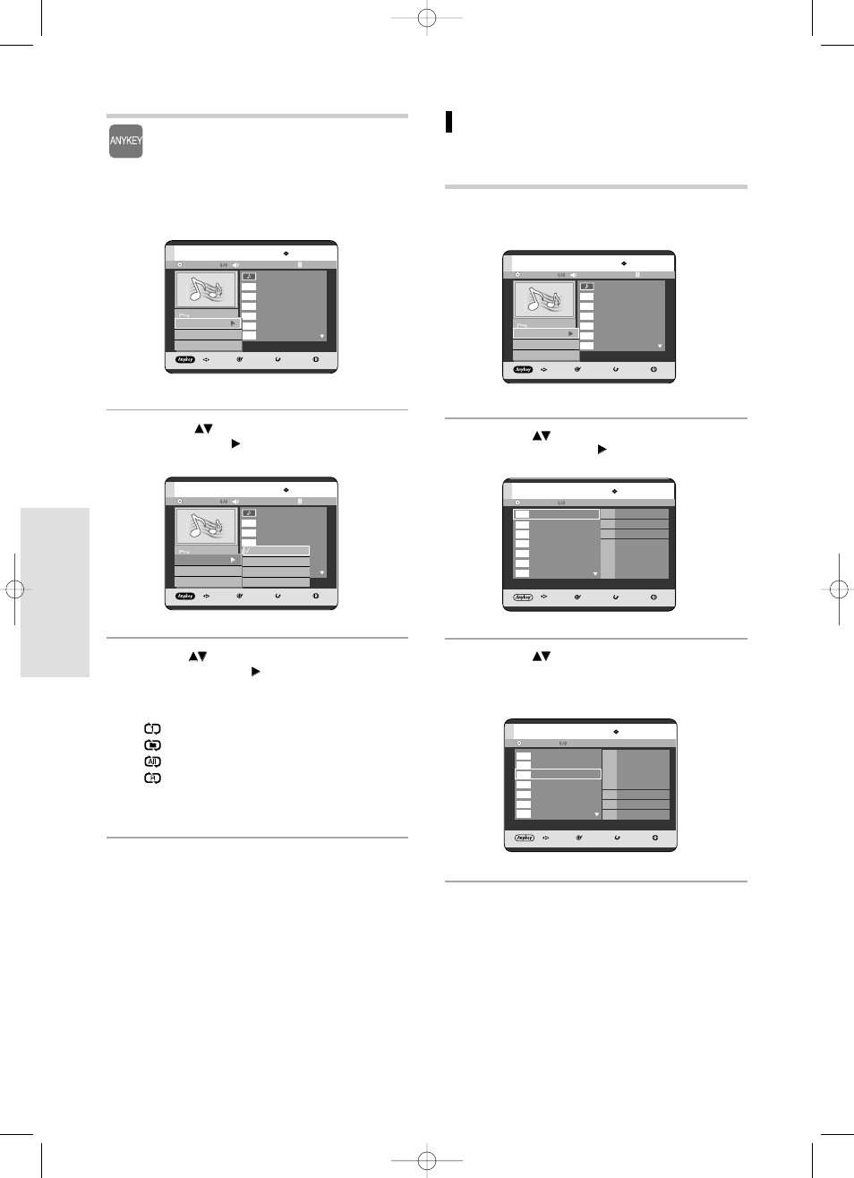 Playback, 60 - english, New playlist | Using the anykey button, Press the, Buttons to select play mode , then press the ok or, Button | Samsung DVD-R119 User Manual | Page 60 / 102