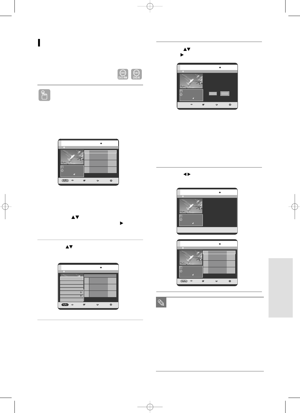 Editing, English - 79, Deleting a title | Using the title list button, Ok or, Once dvd-rw/-r is finalised, it cannot be deleted, Using the menu button | Samsung DVD-R119 User Manual | Page 79 / 102