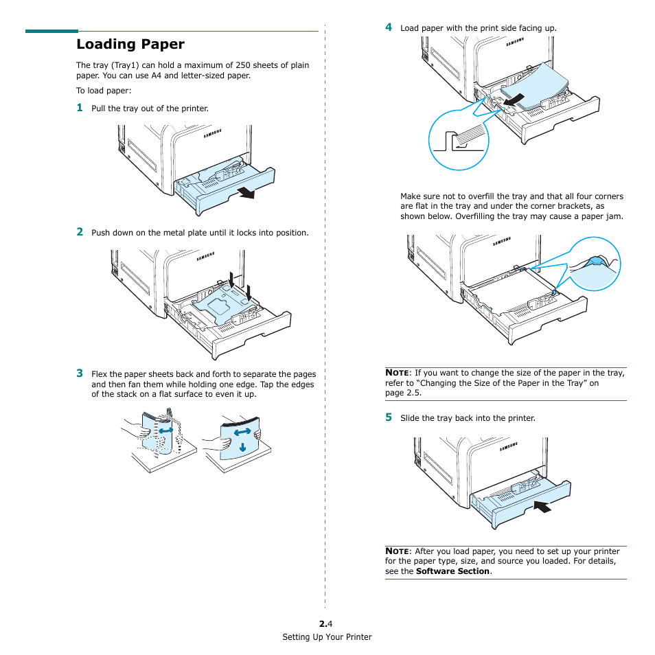 Loading paper | Samsung CLP-650 Series User Manual | Page 15 / 117