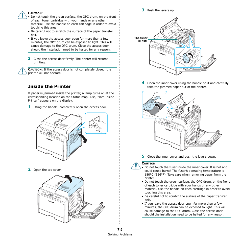 Inside the printer | Samsung CLP-650 Series User Manual | Page 52 / 117