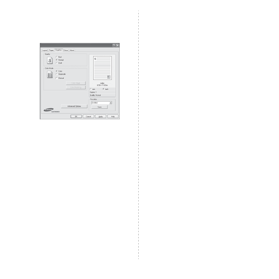 Graphics tab | Samsung CLP-650 Series User Manual | Page 94 / 117