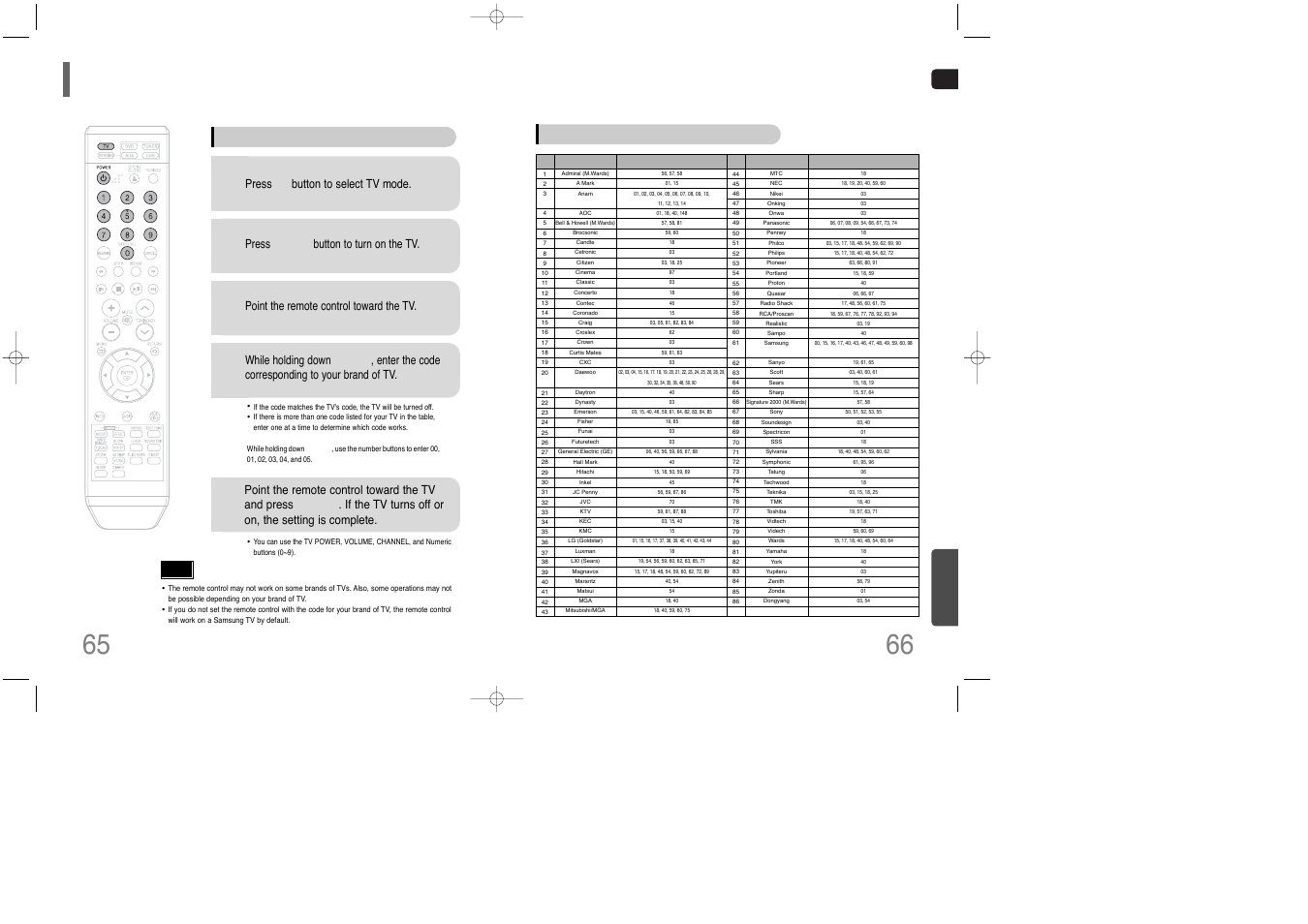 Operating a tv with the remote control | Samsung AH68-01850K User Manual | Page 34 / 38