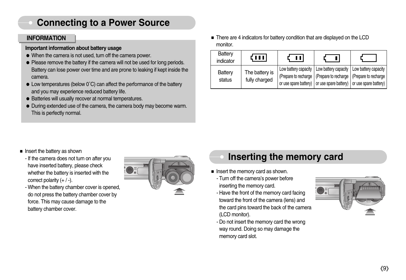 Connecting to a power source | Samsung Digimax S800 User Manual | Page 10 / 82