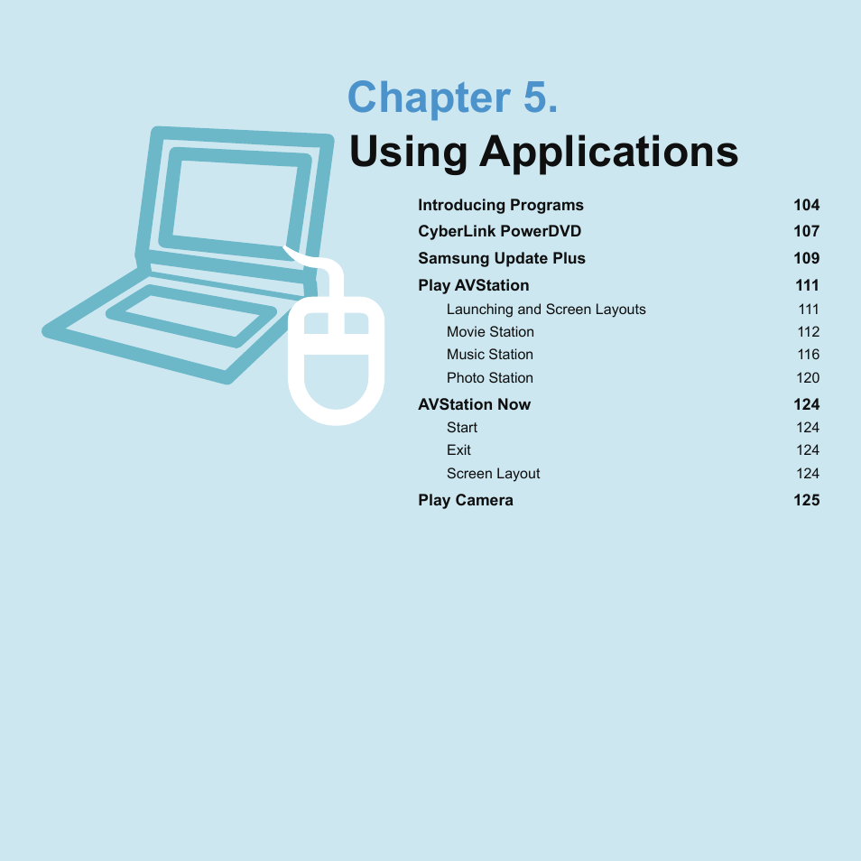 Chapter 5. using applications | Samsung Q46 User Manual | Page 104 / 194