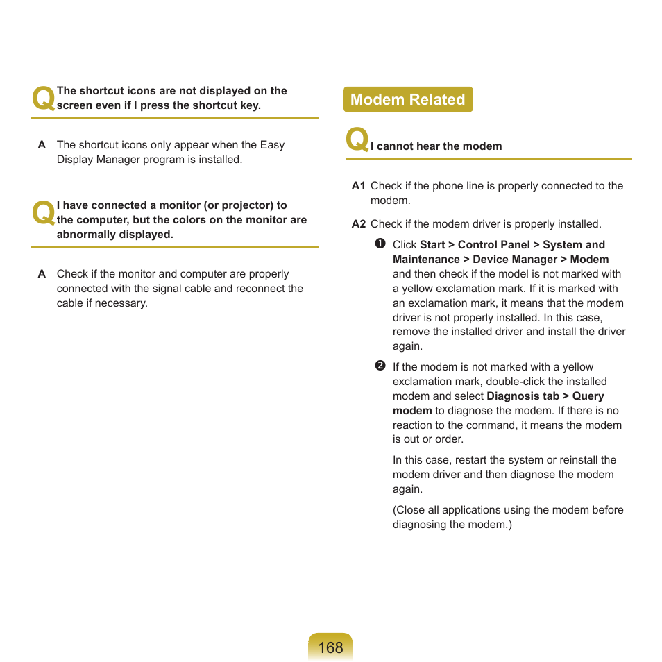 Modem related | Samsung Q46 User Manual | Page 169 / 194