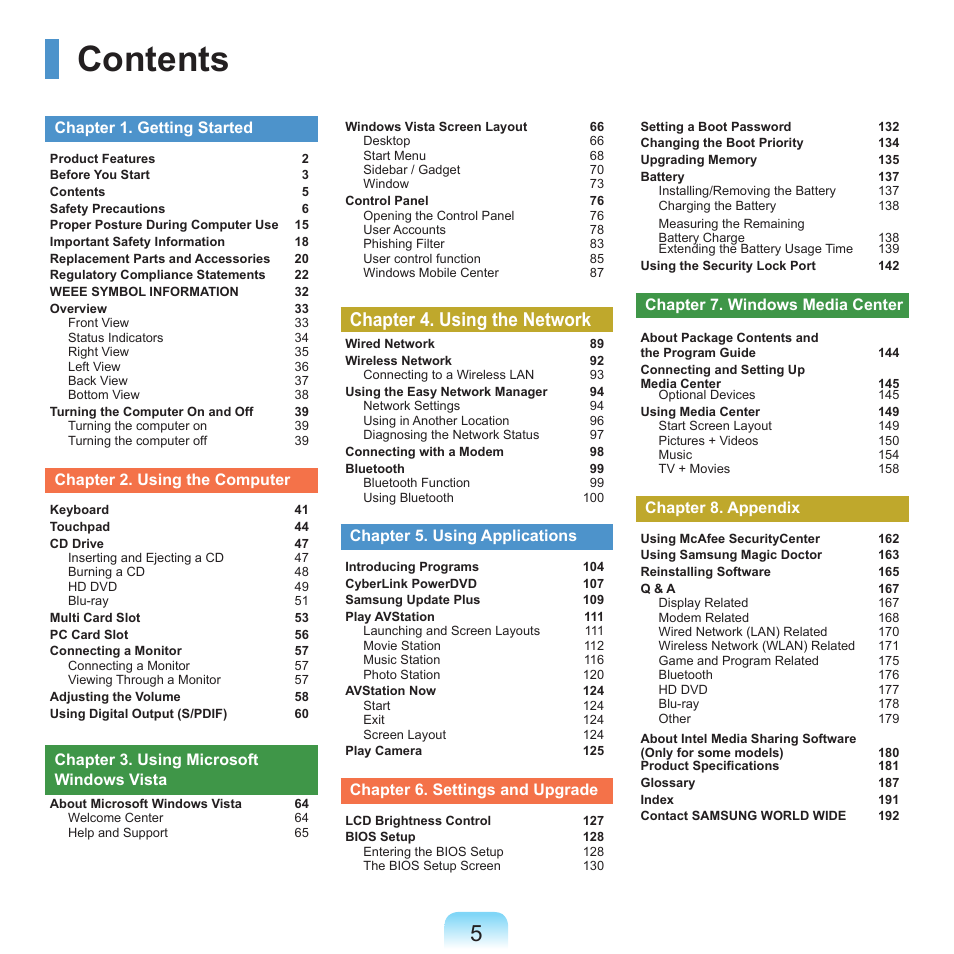 Samsung Q46 User Manual | Page 6 / 194