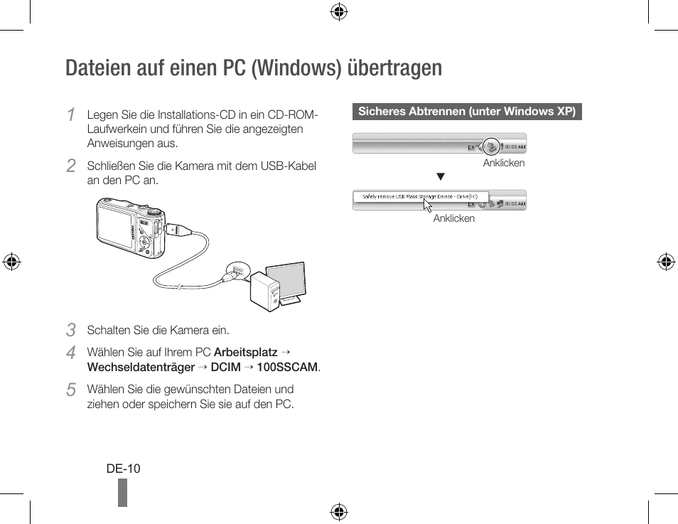 Dateien auf einen pc (windows) übertragen | Samsung WB560 User Manual | Page 20 / 74