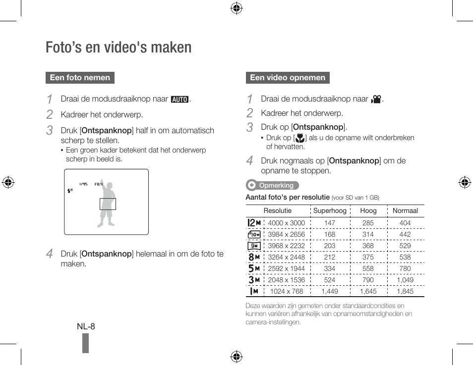 Foto’s en video's maken | Samsung WB560 User Manual | Page 58 / 74