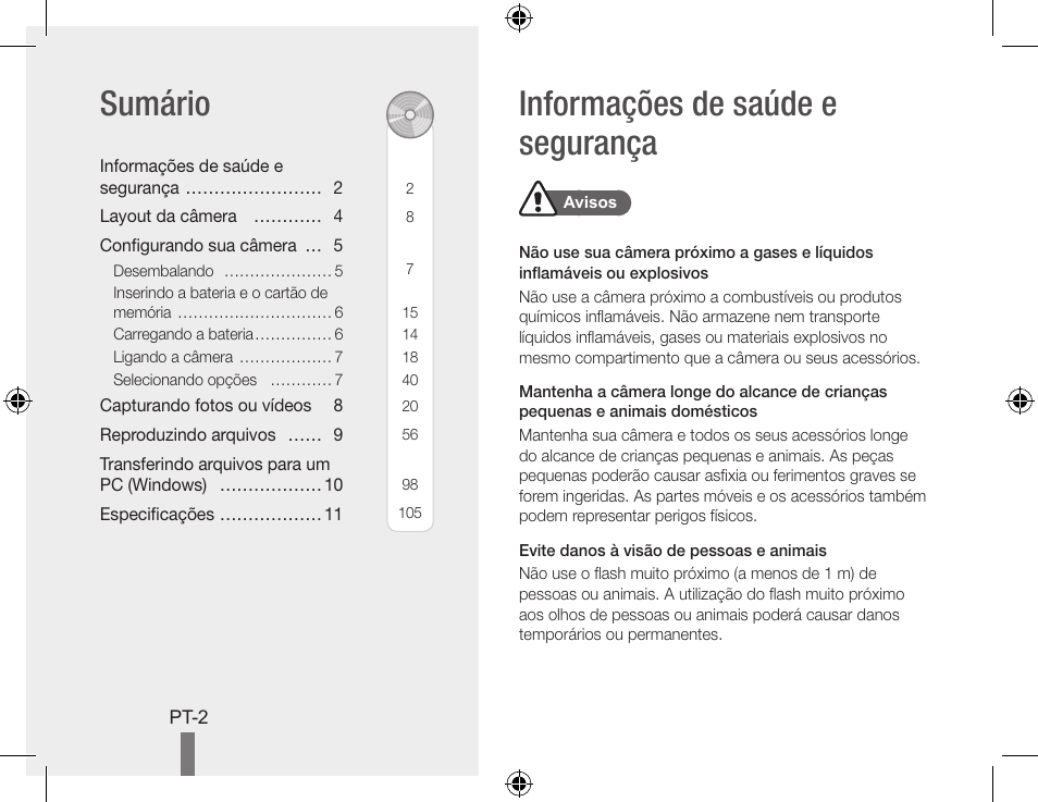 Informações de saúde e segurança sumário | Samsung WB560 User Manual | Page 62 / 74