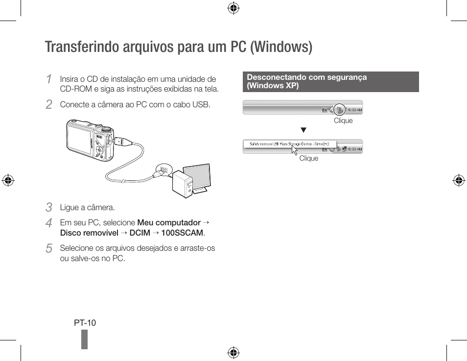 Transferindo arquivos para um pc (windows) | Samsung WB560 User Manual | Page 70 / 74