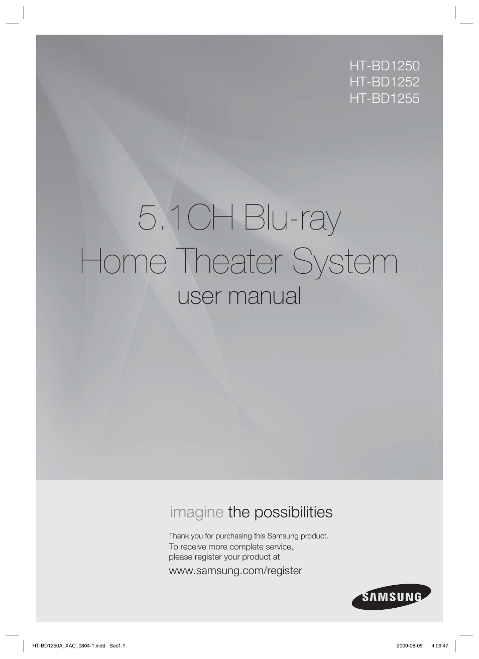 Samsung HT-BD1255 User Manual | 104 pages