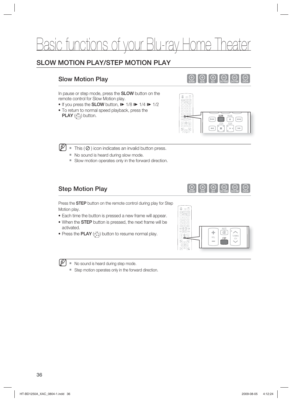 Basic functions of your blu-ray home theater, Hgfzcv | Samsung HT-BD1255 User Manual | Page 36 / 104