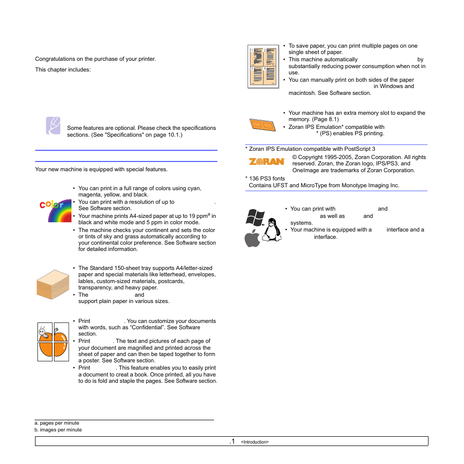 Introduction, Special features | Samsung CLP-350 User Manual | Page 12 / 97