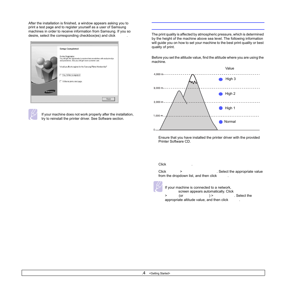 Altitude adjustment, Age 3.4 for | Samsung CLP-350 User Manual | Page 21 / 97