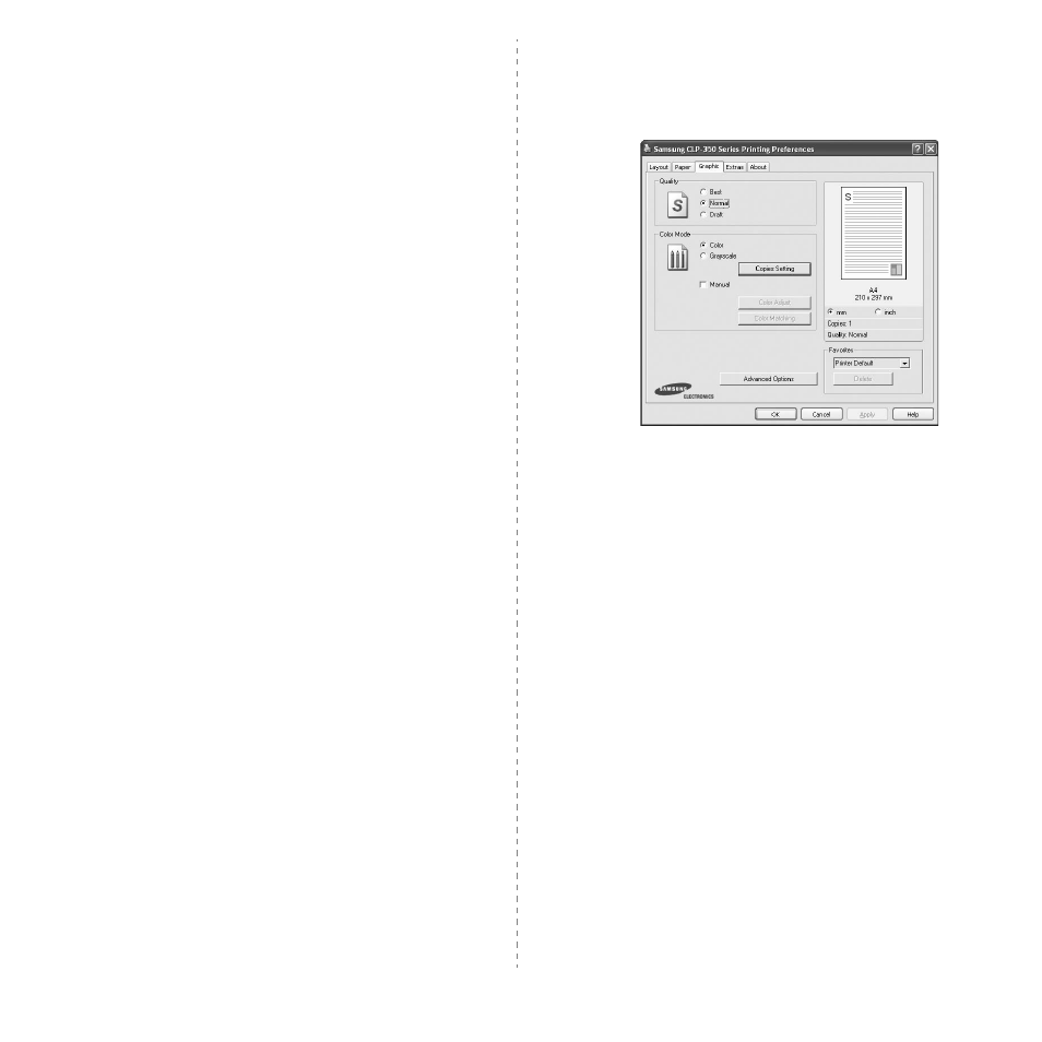 Graphics tab | Samsung CLP-350 User Manual | Page 73 / 97