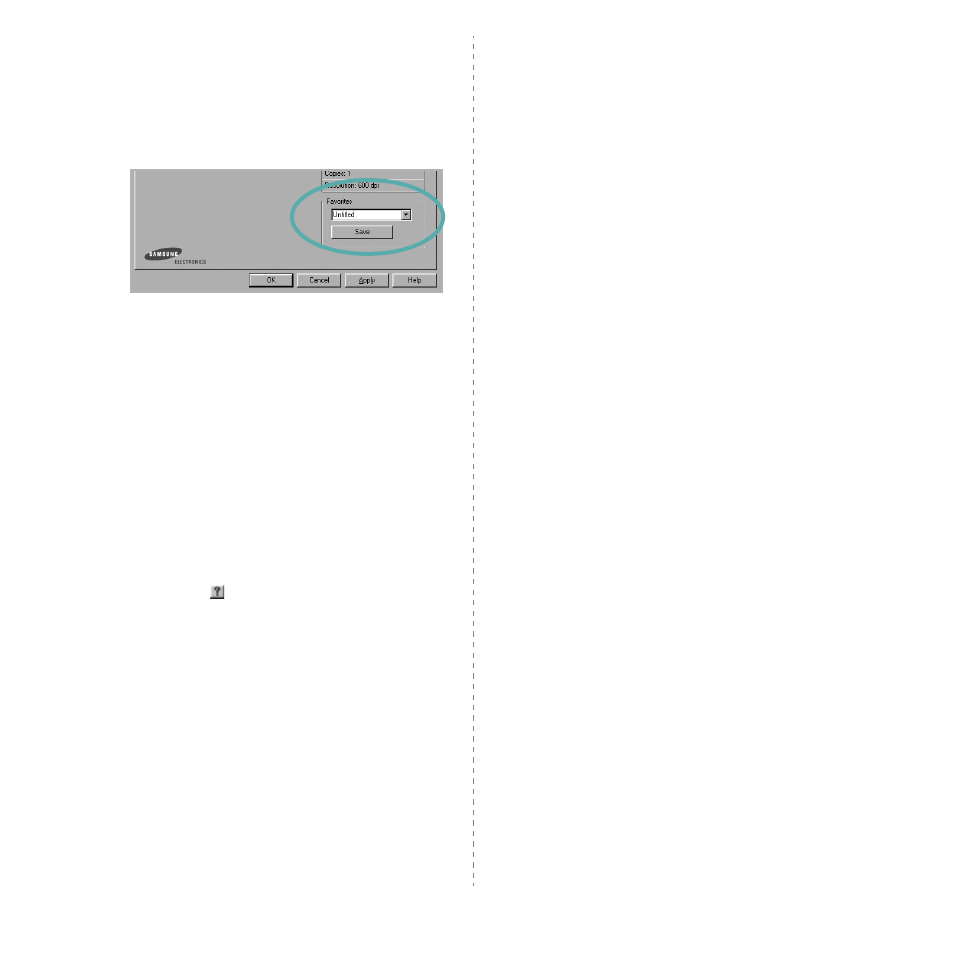 Using a favorite setting, Using help, Using a favorite setting using help | Using a favorite setting - using help | Samsung CLP-350 User Manual | Page 75 / 97