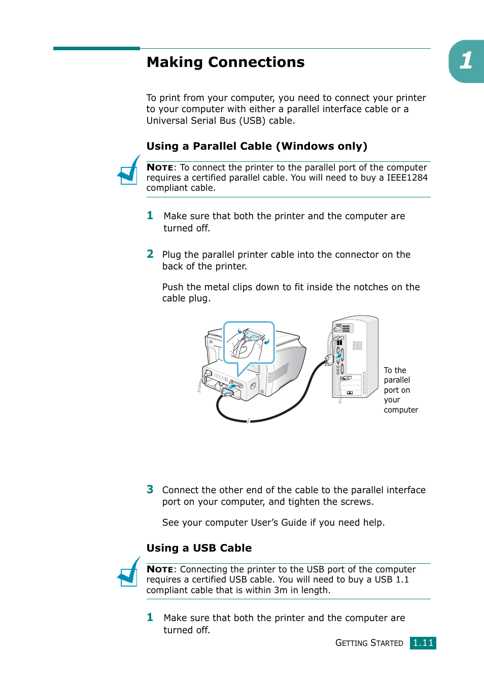 Making connections | Samsung Laser MFP SCX-4100 User Manual | Page 26 / 167