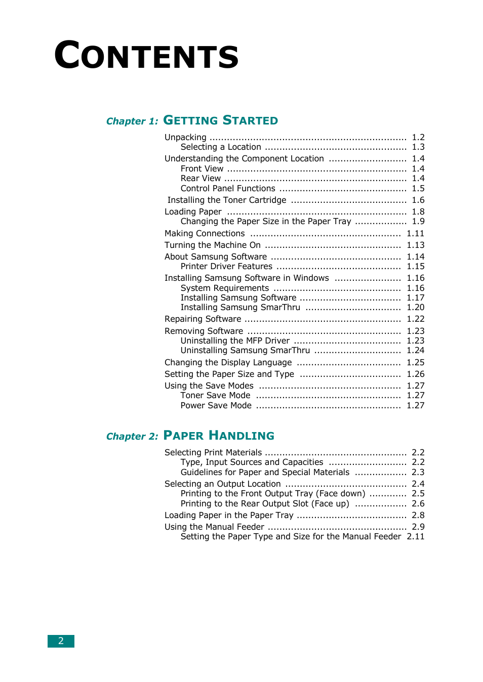 Samsung Laser MFP SCX-4100 User Manual | Page 3 / 167