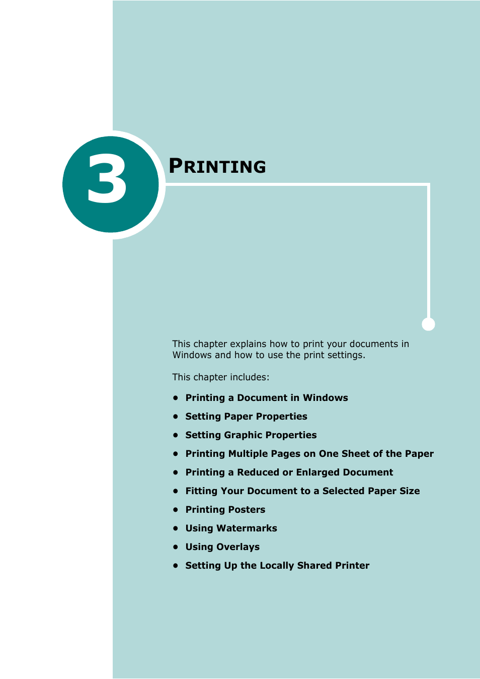 Printing, Chapter 3, Rinting | Samsung Laser MFP SCX-4100 User Manual | Page 56 / 167