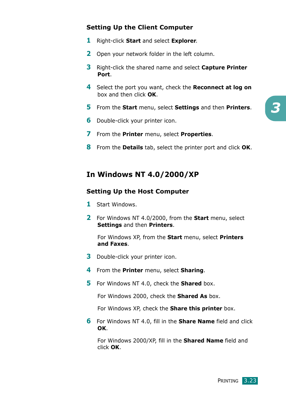 In windows nt 4.0/2000/xp | Samsung Laser MFP SCX-4100 User Manual | Page 78 / 167