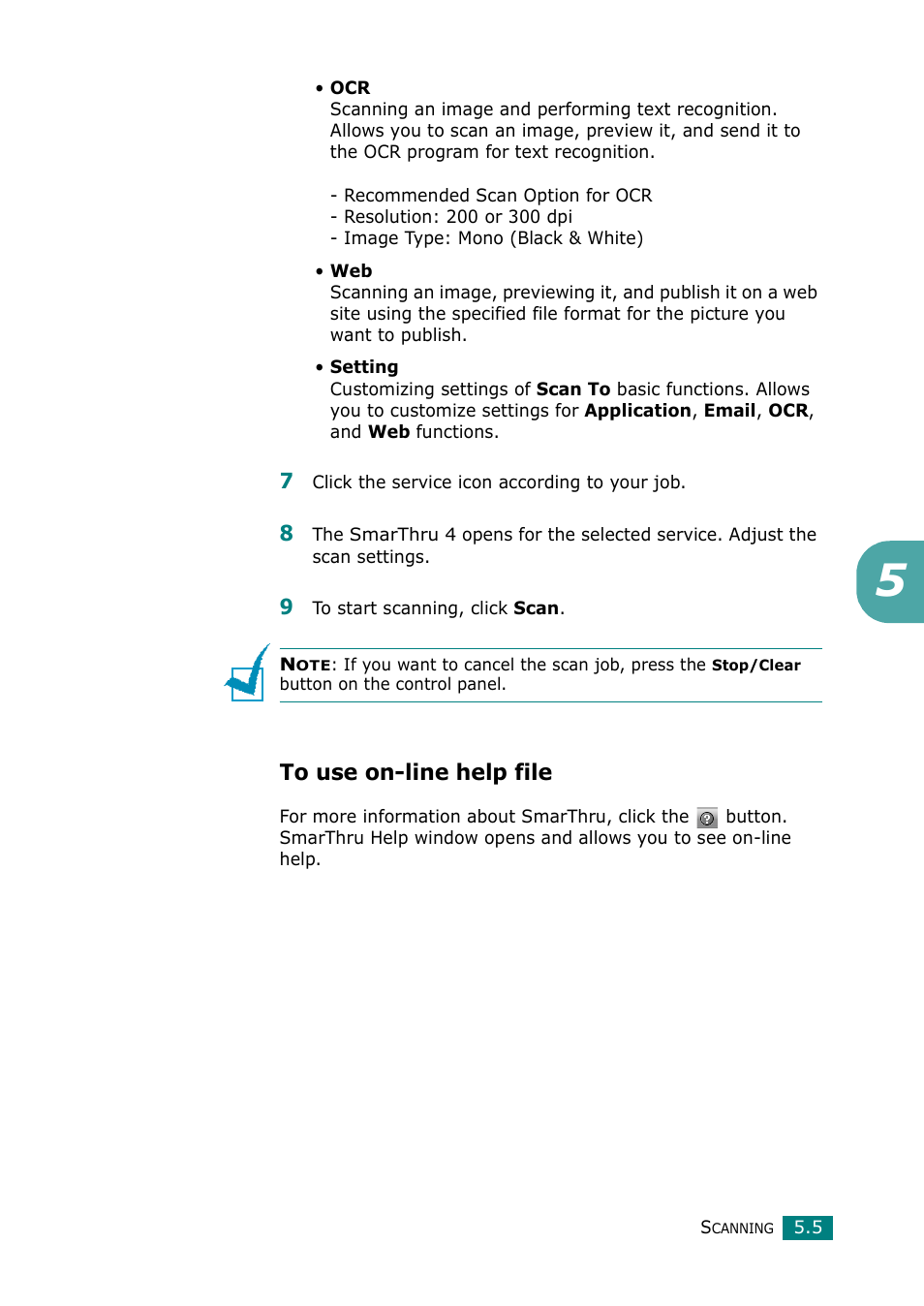 To use on-line help file | Samsung Laser MFP SCX-4100 User Manual | Page 98 / 167