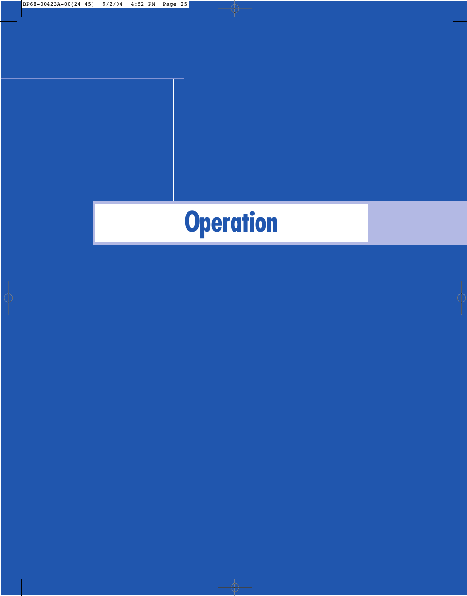 Operation | Samsung HL-P4674W User Manual | Page 25 / 96