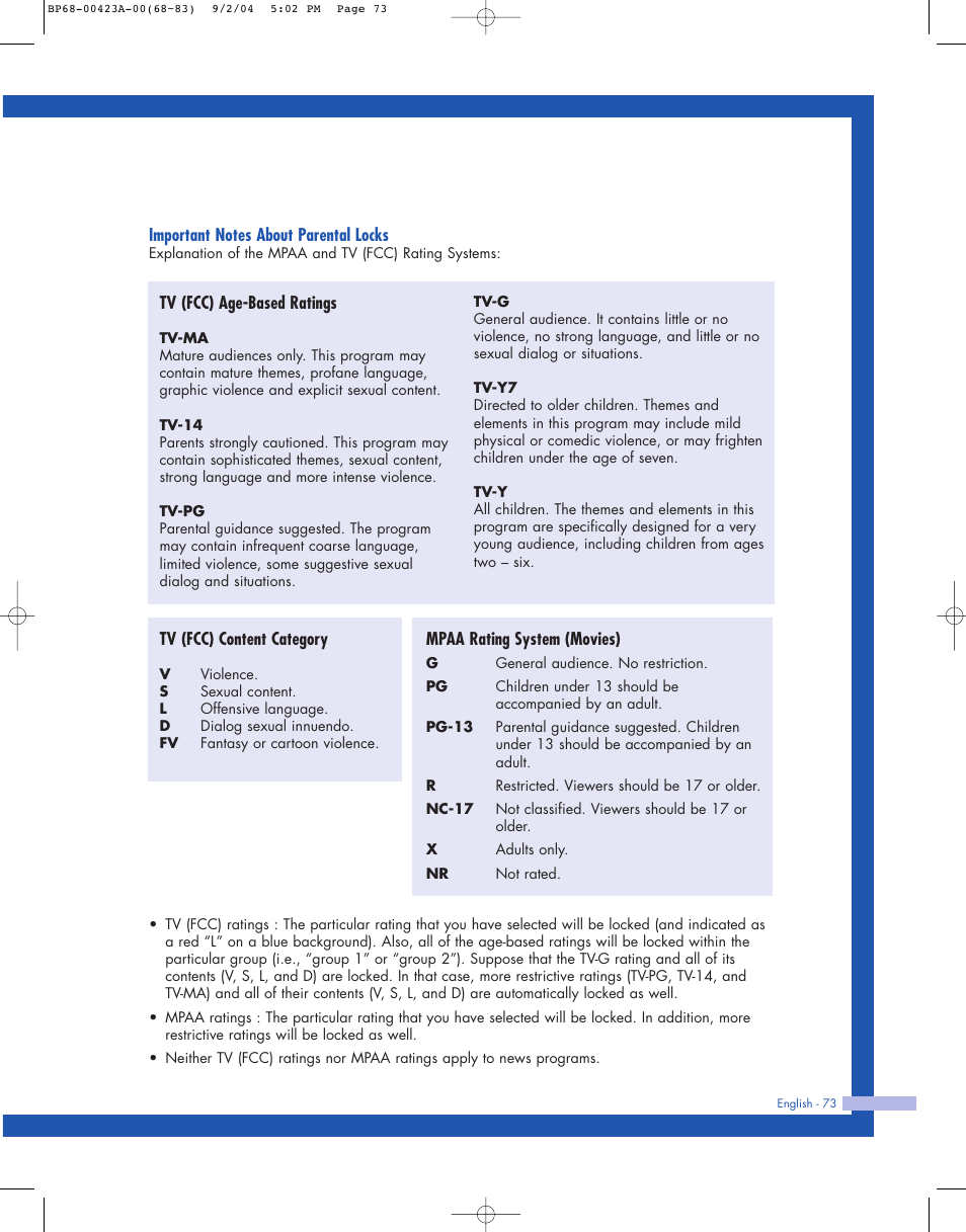 Samsung HL-P4674W User Manual | Page 73 / 96