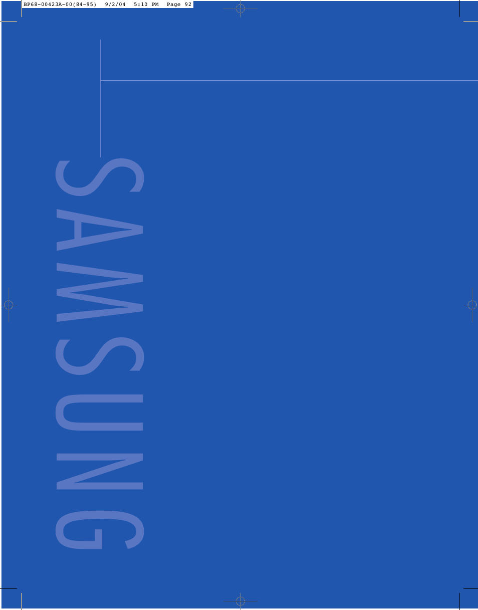 Samsung | Samsung HL-P4674W User Manual | Page 92 / 96