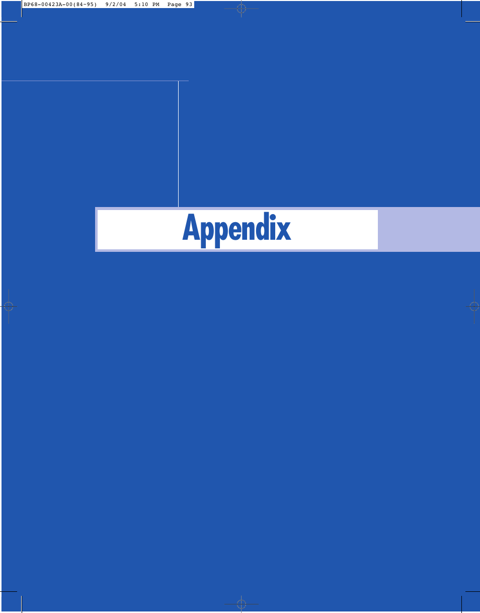 Appendix | Samsung HL-P4674W User Manual | Page 93 / 96