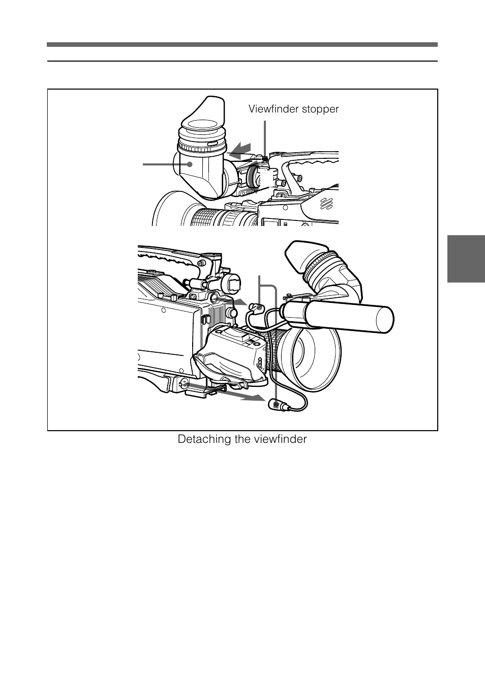 Detaching the viewfinder | Samsung DVW-707/707P User Manual | Page 217 / 296