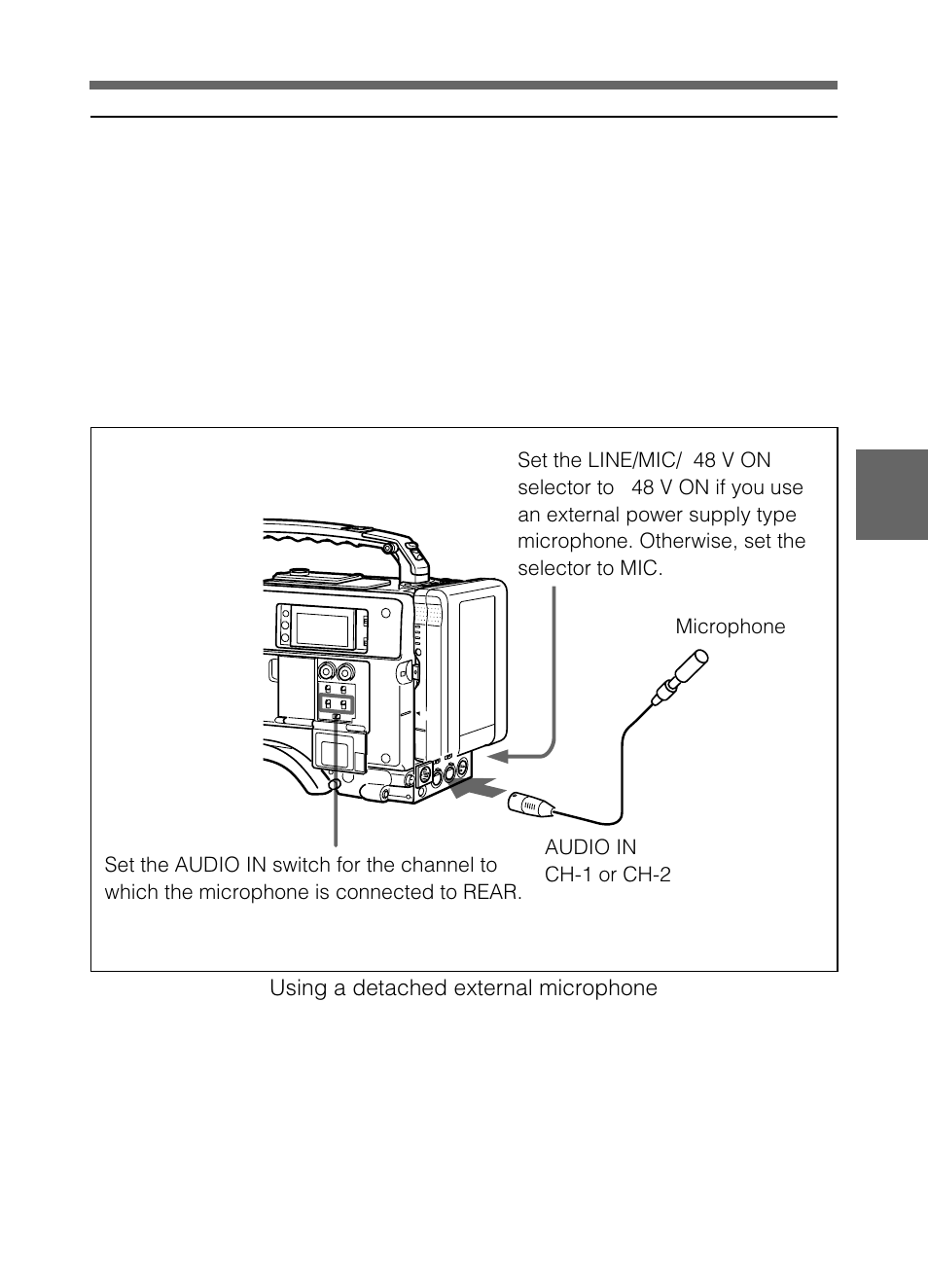Using an external microphone, 5-2 using an external microphone, Using a detached external microphone | Samsung DVW-707/707P User Manual | Page 227 / 296