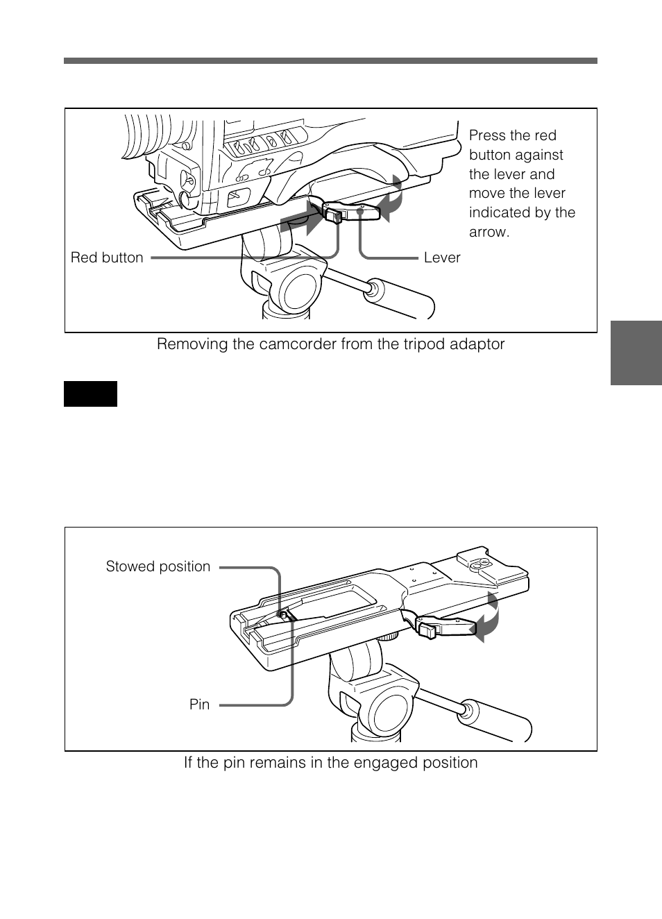 Removing the camcorder from the tripod adaptor | Samsung DVW-707/707P User Manual | Page 239 / 296