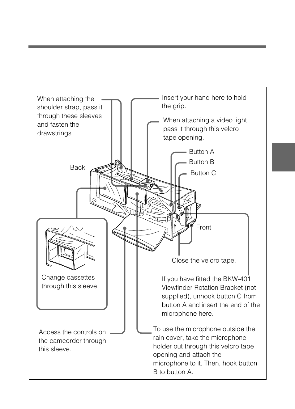 Putting on the rain cover, 9 putting on the rain cover | Samsung DVW-707/707P User Manual | Page 243 / 296